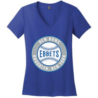 Ebbets Field Brooklyn New York Women's V-Neck T-Shirt