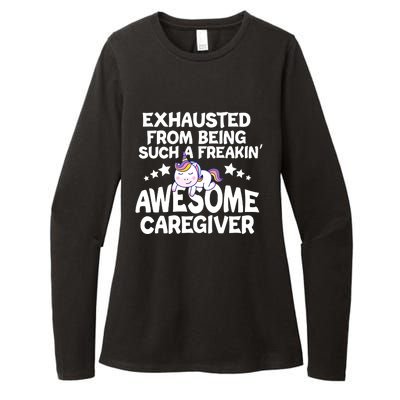 Exhausted From Being Such A Freakin’ Awesome Caregiver Gift Womens CVC Long Sleeve Shirt