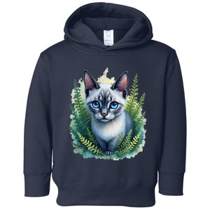 Enchanted Forest Blue Eyed Cat For Pet Lovers Flowers Toddler Hoodie