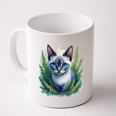 Enchanted Forest Blue Eyed Cat For Pet Lovers Flowers Coffee Mug