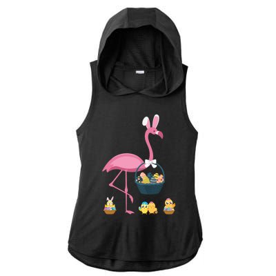 Easter Flamingo Basket Stuffer Rabbit Wading Bird Design Great Gift Ladies PosiCharge Tri-Blend Wicking Draft Hoodie Tank