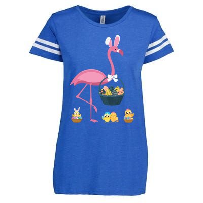 Easter Flamingo Basket Stuffer Rabbit Wading Bird Design Great Gift Enza Ladies Jersey Football T-Shirt