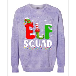 Elf Family Christmas Matching Pajamas Xmas Elf Squad Gift Colorblast Crewneck Sweatshirt