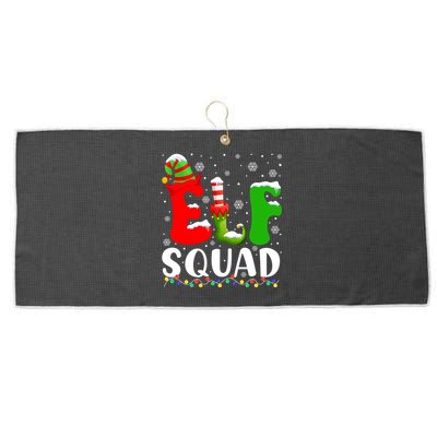 Elf Family Christmas Matching Pajamas Xmas Elf Squad Gift Large Microfiber Waffle Golf Towel