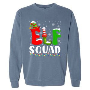 Elf Family Christmas Matching Pajamas Xmas Elf Squad Gift Garment-Dyed Sweatshirt