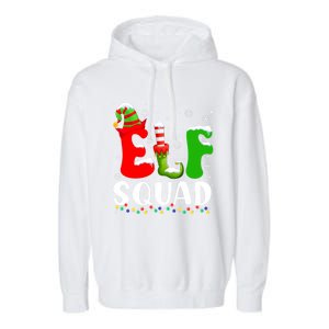 Elf Family Christmas Matching Pajamas Xmas Elf Squad Gift Garment-Dyed Fleece Hoodie