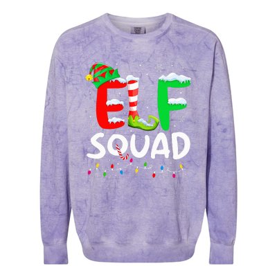 Elf Family Christmas Matching Pajamas Xmas Elf Squad  Colorblast Crewneck Sweatshirt