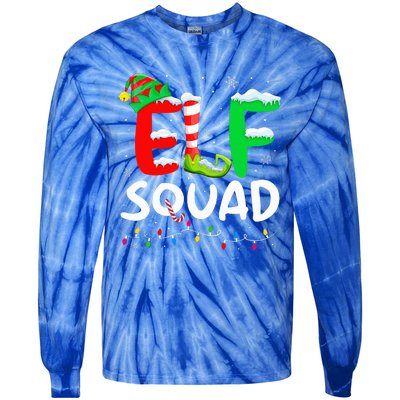 Elf Family Christmas Matching Pajamas Xmas Elf Squad  Tie-Dye Long Sleeve Shirt