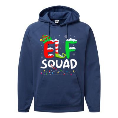 Elf Family Christmas Matching Pajamas Xmas Elf Squad  Performance Fleece Hoodie