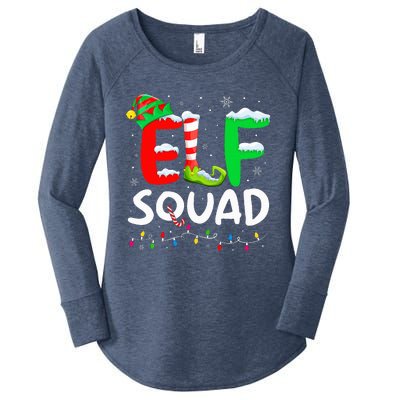 Elf Family Christmas Matching Pajamas Xmas Elf Squad  Women's Perfect Tri Tunic Long Sleeve Shirt