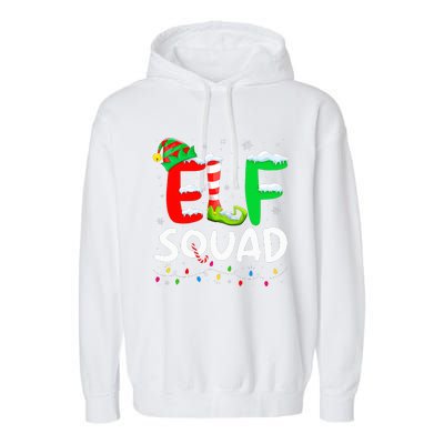 Elf Family Christmas Matching Pajamas Xmas Elf Squad  Garment-Dyed Fleece Hoodie