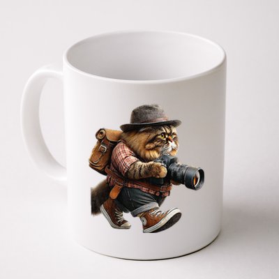 Eagerlys Funny Cat Field Photographer Fat Cat Cameraman Coffee Mug