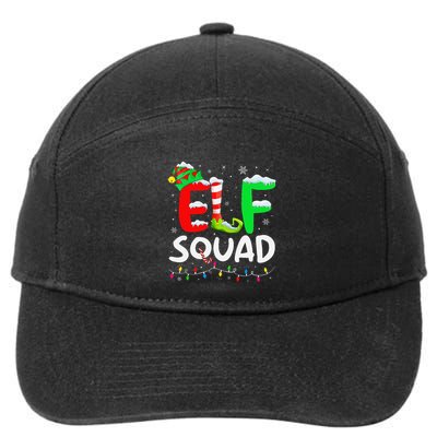 Elf Family Christmas Matching Pajamas Xmas Elf Squad 7-Panel Snapback Hat