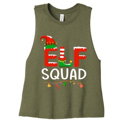 Elf Family Christmas Matching Pajamas Xmas Gift Elf Squad Gift Women's Racerback Cropped Tank