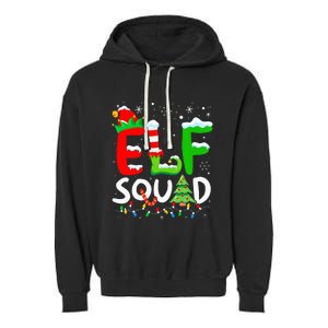 Elf Family Christmas Matching Pajamas Xmas Elf Squad Garment-Dyed Fleece Hoodie