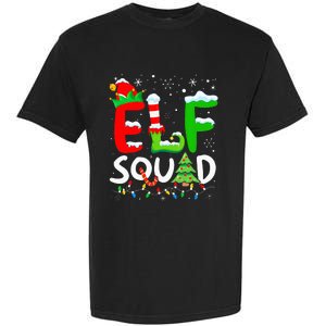 Elf Family Christmas Matching Pajamas Xmas Elf Squad Garment-Dyed Heavyweight T-Shirt