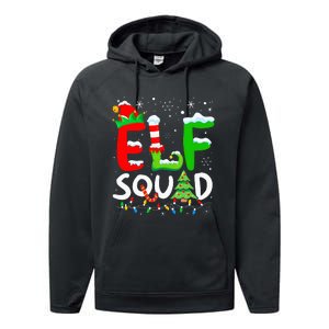 Elf Family Christmas Matching Pajamas Xmas Elf Squad Performance Fleece Hoodie