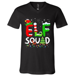 Elf Family Christmas Matching Pajamas Xmas Elf Squad V-Neck T-Shirt