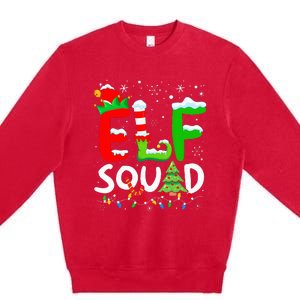 Elf Family Christmas Matching Pajamas Xmas Elf Squad Premium Crewneck Sweatshirt