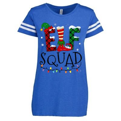 Elf Family Christmas Matching Pajamas Xmas Elf Squad Enza Ladies Jersey Football T-Shirt