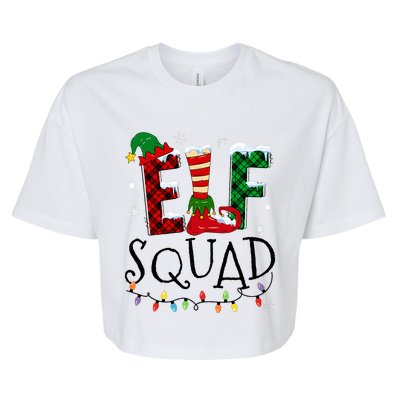 Elf Family Christmas Matching Pajamas Xmas Elf Squad Bella+Canvas Jersey Crop Tee