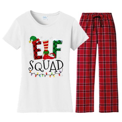 Elf Family Christmas Matching Pajamas Xmas Elf Squad Women's Flannel Pajama Set