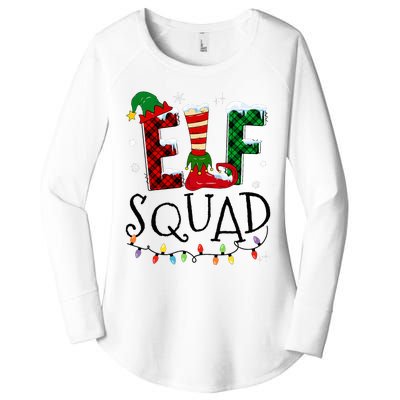 Elf Family Christmas Matching Pajamas Xmas Elf Squad Women's Perfect Tri Tunic Long Sleeve Shirt