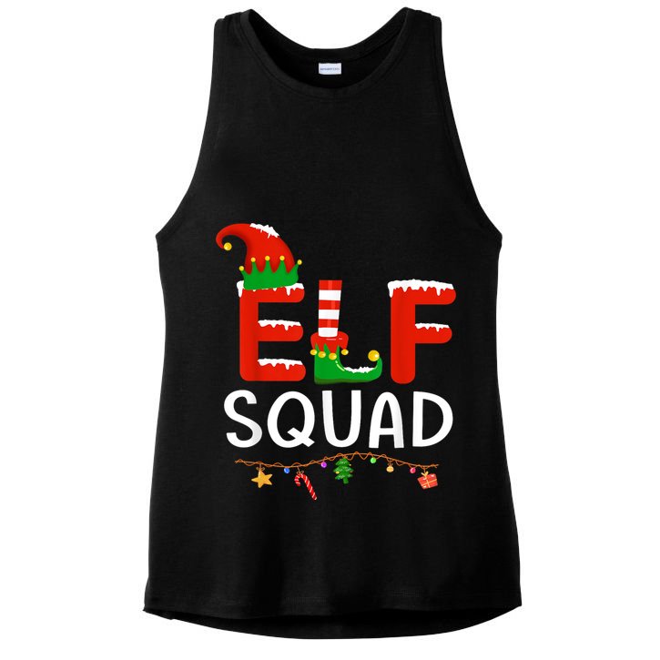 Elf Family Christmas Matching Pajamas XMas Elf Squad Ladies PosiCharge Tri-Blend Wicking Tank