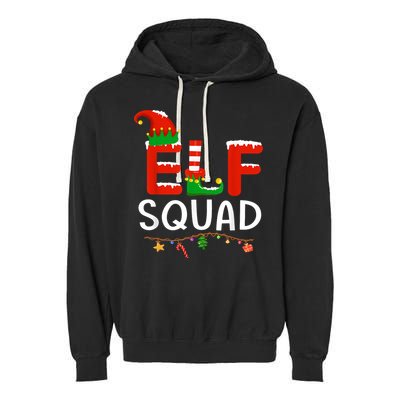 Elf Family Christmas Matching Pajamas XMas Elf Squad Garment-Dyed Fleece Hoodie
