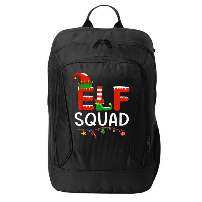 Elf Family Christmas Matching Pajamas XMas Elf Squad City Backpack