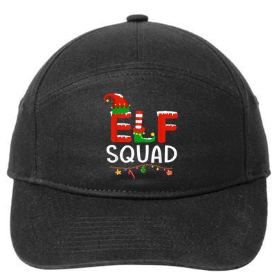 Elf Family Christmas Matching Pajamas XMas Elf Squad 7-Panel Snapback Hat