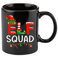 Elf Family Christmas Matching Pajamas XMas Elf Squad 11oz C Handle Ceramic Mug