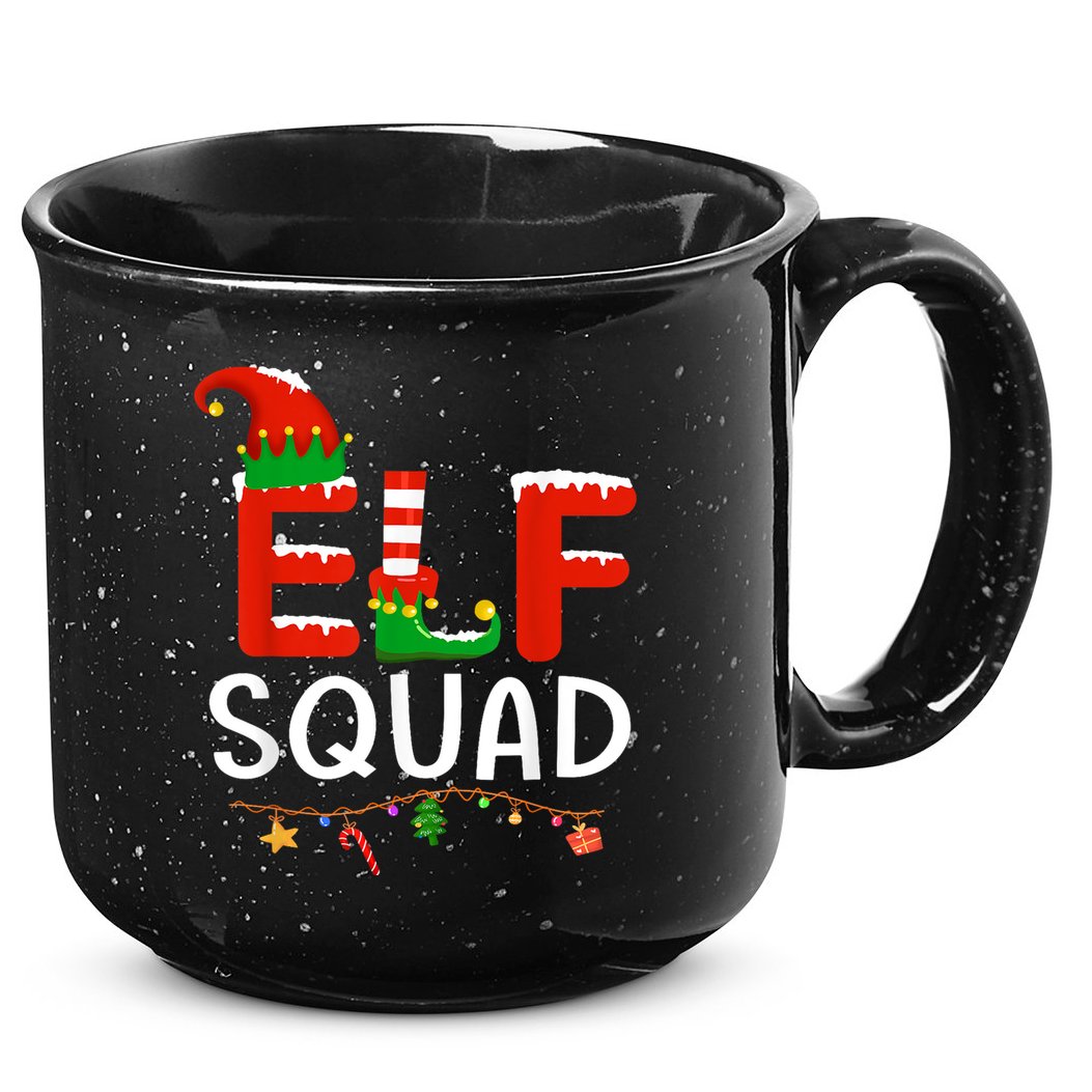 Elf Family Christmas Matching Pajamas XMas Elf Squad 15oz Campfire Ceramic Mug