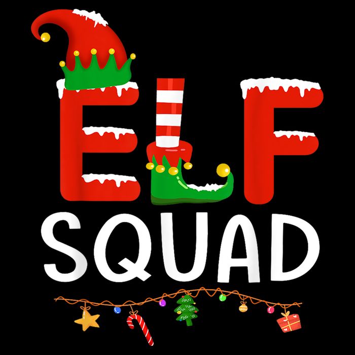 Elf Family Christmas Matching Pajamas XMas Elf Squad Drawstring Bag