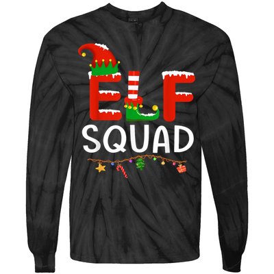 Elf Family Christmas Matching Pajamas XMas Elf Squad Tie-Dye Long Sleeve Shirt