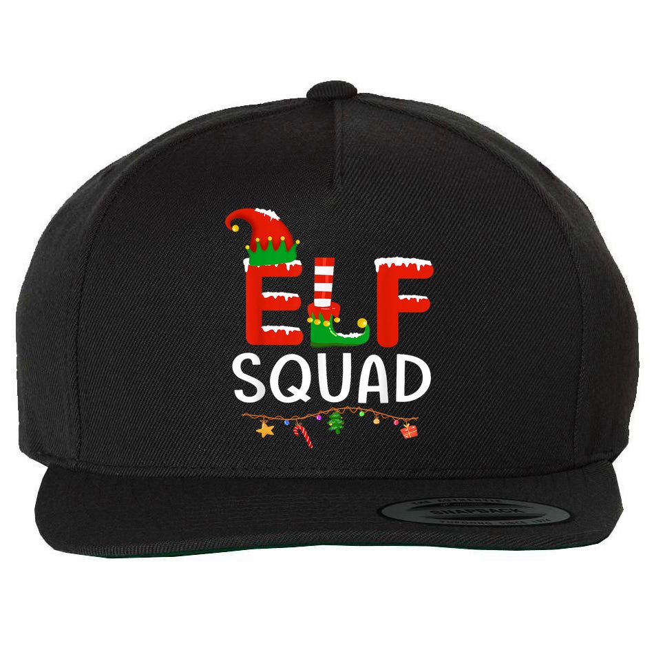 Elf Family Christmas Matching Pajamas XMas Elf Squad Wool Snapback Cap