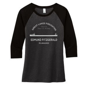 Edmund Fitzgerald Crew Women's Tri-Blend 3/4-Sleeve Raglan Shirt