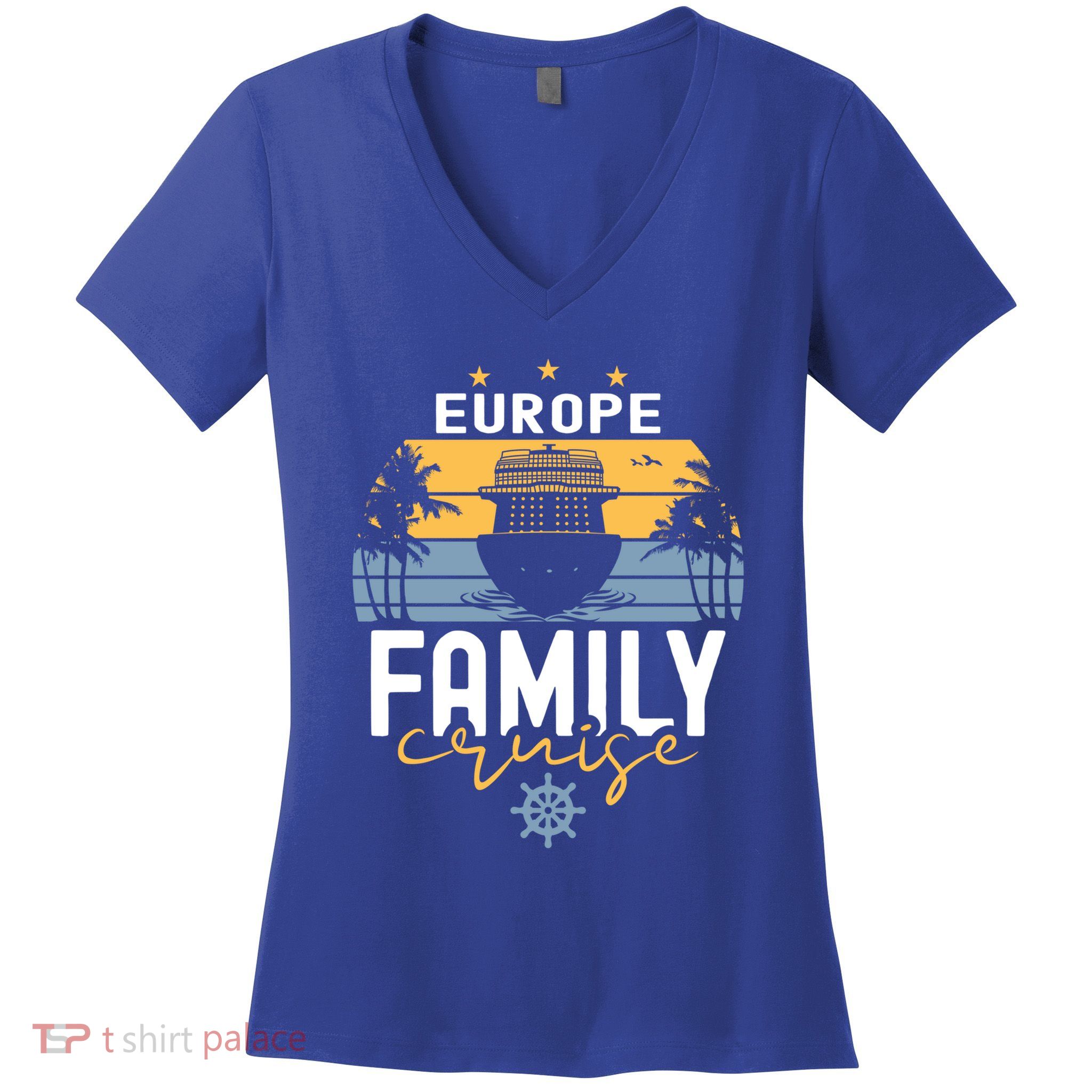Europe Family Cruise Squad Cruise Ship Gift Women's V-Neck T-Shirt