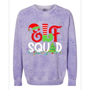 Elf Family Christmas Matching Pajamas Xmas Elf Squad Colorblast Crewneck Sweatshirt