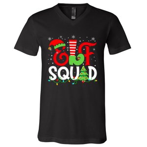 Elf Family Christmas Matching Pajamas Xmas Elf Squad V-Neck T-Shirt