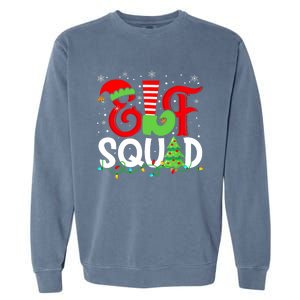 Elf Family Christmas Matching Pajamas Xmas Elf Squad Garment-Dyed Sweatshirt