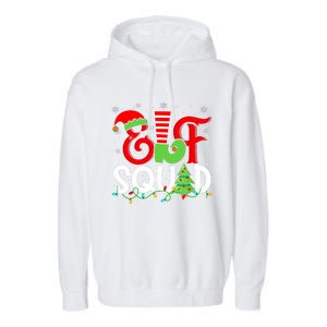 Elf Family Christmas Matching Pajamas Xmas Elf Squad Garment-Dyed Fleece Hoodie