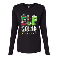 Elf Family Christmas Matching Pajamas Funny Xmas Elf Squad Womens Cotton Relaxed Long Sleeve T-Shirt