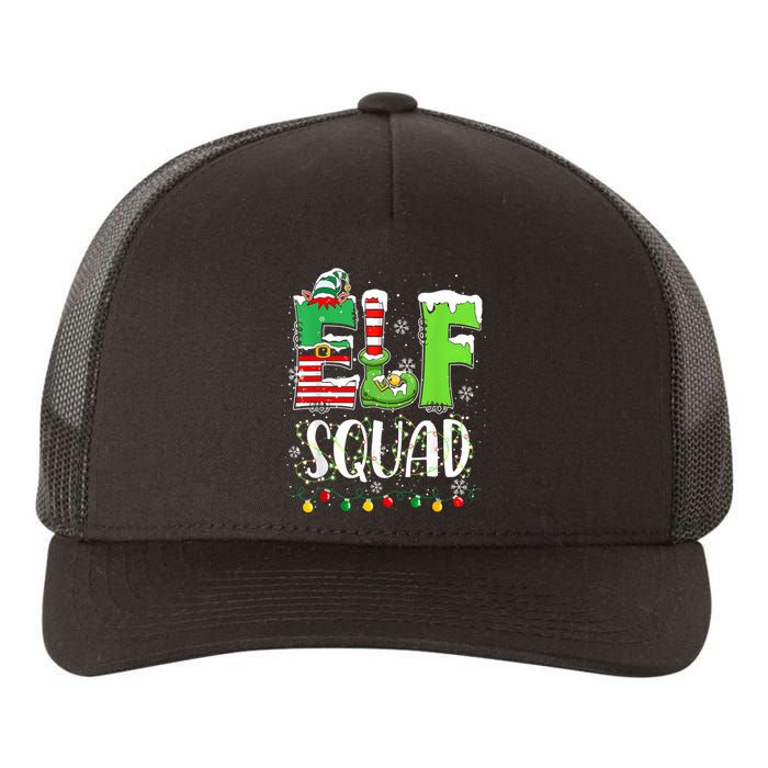 Elf Family Christmas Matching Pajamas Funny Xmas Elf Squad Yupoong Adult 5-Panel Trucker Hat