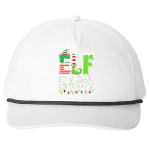 Elf Family Christmas Matching Pajamas Funny Xmas Elf Squad Snapback Five-Panel Rope Hat