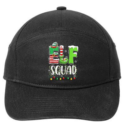 Elf Family Christmas Matching Pajamas Funny Xmas Elf Squad 7-Panel Snapback Hat