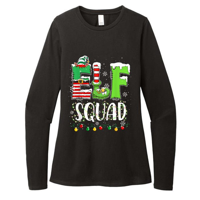 Elf Family Christmas Matching Pajamas Funny Xmas Elf Squad Womens CVC Long Sleeve Shirt