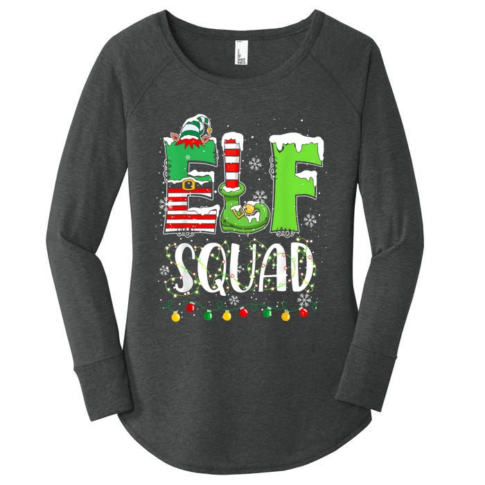 Elf Family Christmas Matching Pajamas Funny Xmas Elf Squad Women's Perfect Tri Tunic Long Sleeve Shirt