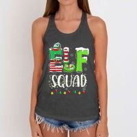 Elf Family Christmas Matching Pajamas Funny Xmas Elf Squad Women's Knotted Racerback Tank