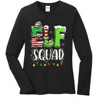 Elf Family Christmas Matching Pajamas Funny Xmas Elf Squad Ladies Long Sleeve Shirt